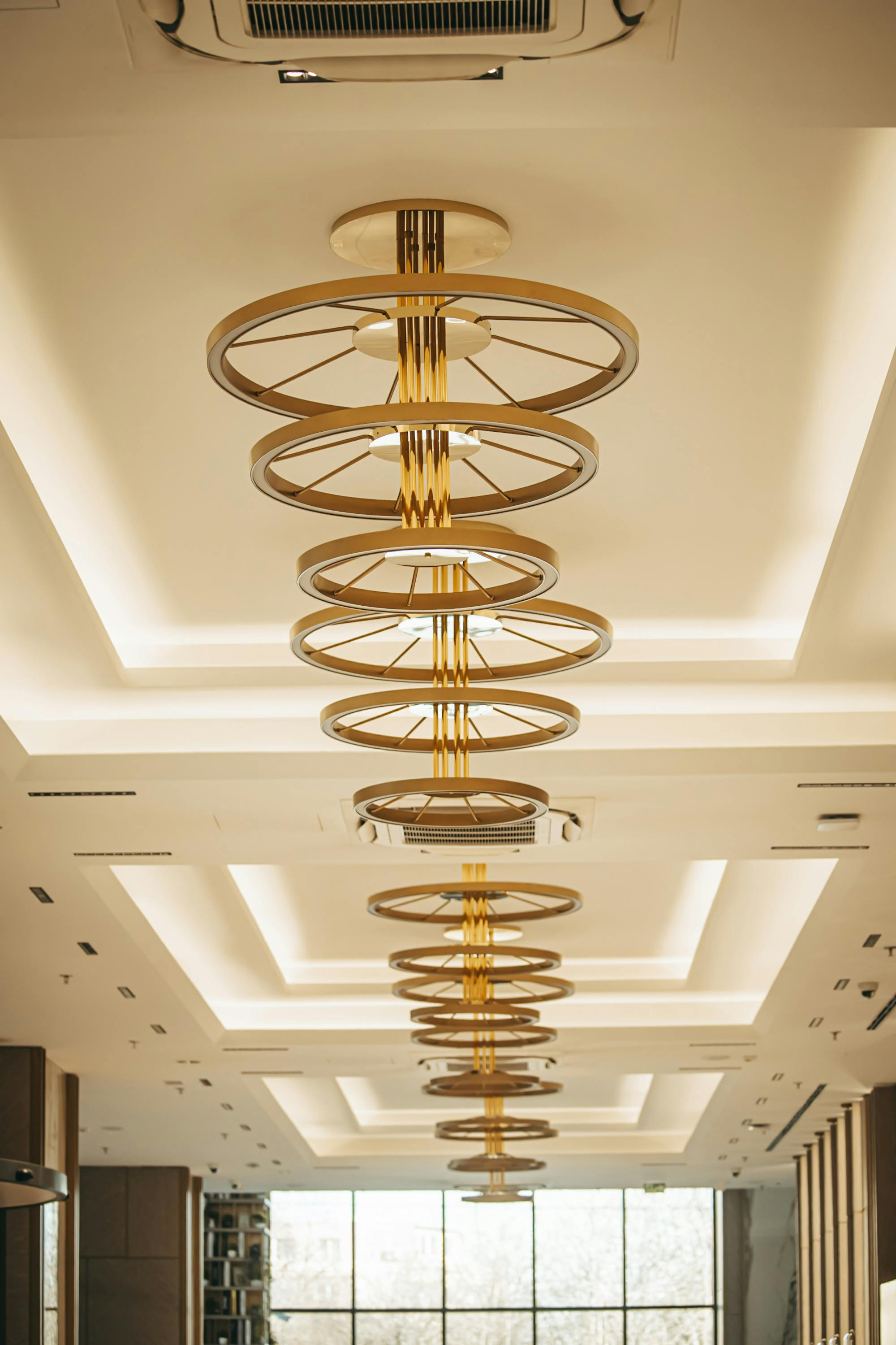 Layered False Ceiling Design With LED Lights For Modern Living Room